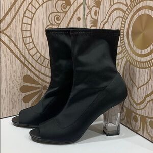 Parker & Sky clear heel open toe shoe boots size 7